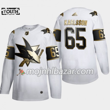 Dresovi San Jose Sharks Erik Karlsson 65 Adidas 2019-2020 Golden Edition Bijela Authentic - Dječji